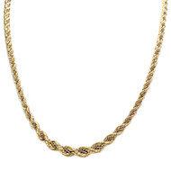 Collier en chute d'occasion 2 ors 750 maille corde et venitienne 46 cm
