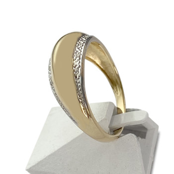 Second hand ring gold 750 2 tone diamonds