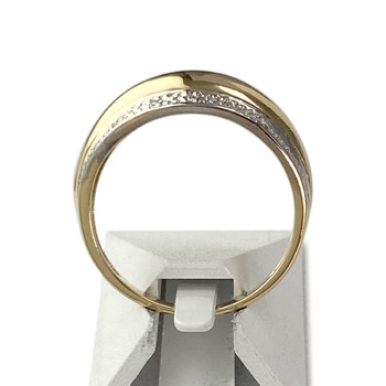 Second hand ring gold 750 2 tone diamonds