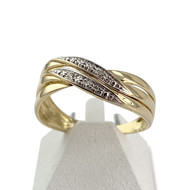 Bague d'occasion or 750 2 tons diamants