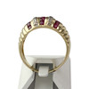 Bague d'occasion or 750 jaune diamants rubis - vue V3