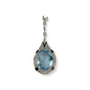 Pendentif d'occasion or 585 blanc aigue marine diamants onyx - vue V1