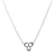 Collier or 750 blanc maille jaseron diamants 45 cm