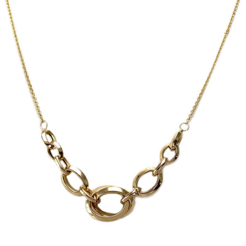 Pre-owned 14K yellow gold Jaseron chain necklace, 43 cm - view 1