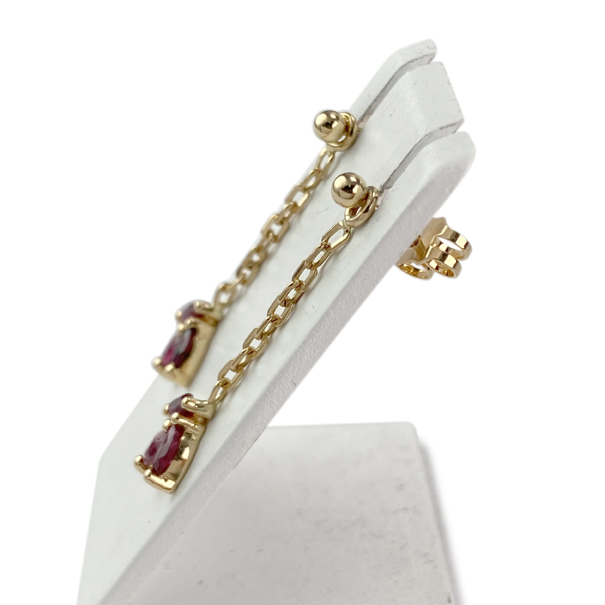 Boucles d'oreilles pendants d'occasion or 750 jaune rubis - vue 2