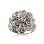 Bague d'occasion or 750 blanc diamants - vue 1