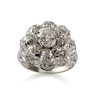 Bague d'occasion or 750 blanc diamants