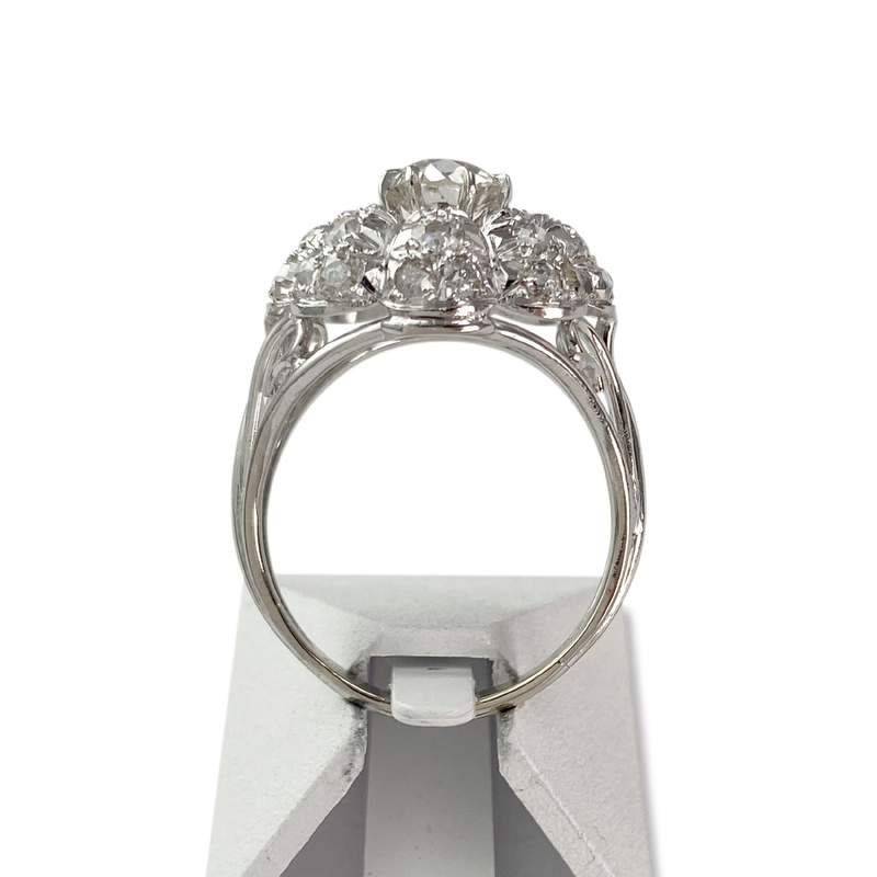 Bague d'occasion or 750 blanc diamants - vue 3