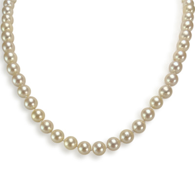 Collier choker d'occasion or 750 jaune perles de culture du japon 46 cm - vue 1
