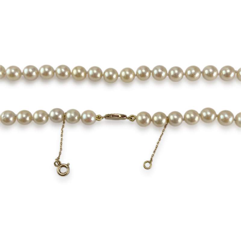 Collier choker d'occasion or 750 jaune perles de culture du japon 46 cm - vue 3