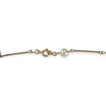 Collier d'occasion or 750 jaune maille fantaisie perles de culture 74 cm - vue 3