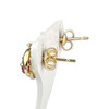 Boucles d'oreilles d'occasion or 750 2 tons rubis zirconias - vue V2