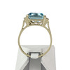 Bague d'occasion or 585 2 tons aigue marine diamants - vue V3