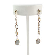 Boucles d'oreilles pendants d'occasion or 750 rose quartz fumé
