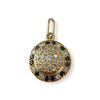 Pendentif d'occasion or 750 jaune diamants saphirs - vue V1