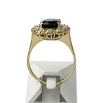Second hand gold 750 yellow diamonds sapphire ring - view 3