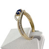 Bague d'occasion or 750 2 tons diamants saphir - vue V2