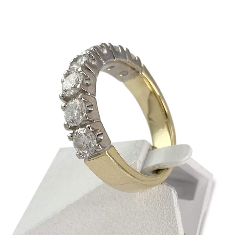 Bague d'occasion 2 ors 750 diamants synthetiques - vue 2