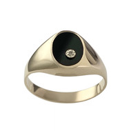 Bague d'occasion or 750 jaune onyx diamant