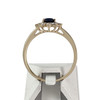 Bague d'occasion or 375 jaune saphir diamants - vue V3