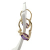 Boucles d'oreilles brisures d'occasion or 750 jaune améthystes - vue V2