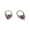Boucles d'oreilles brisures d'occasion or 750 jaune améthystes - vue V4
