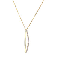 Collier d'occasion or 375 2 tons maille forçat zirconias 42,5 cm