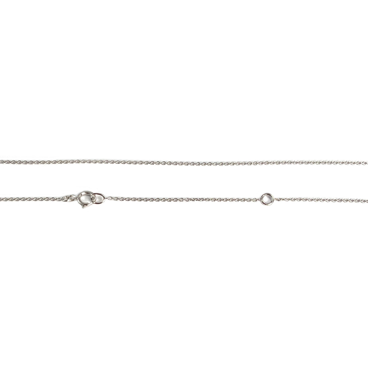 Collier d'occasion or 375 blanc maille forçat diamants blancs et noirs traités 42 cm - vue 3