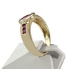 Bague d'occasion or 750 jaune rubis diamants - vue V2