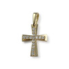 Pendentif croix d'occasion or 750 jaune zirconias - vue V1