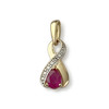 Pendentif d'occasion or 750 2 tons rubis diamant - vue V1