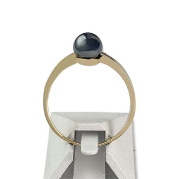 Bague d'occasion or 750 jaune perle de culture hématite