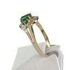 Bague d'occasion or 750 2 tons émeraudes et diamants - vue V2