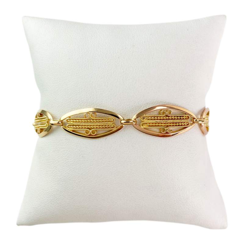 Bracelet d'occasion or 750 jaune maille filigrane 20 cm - vue 1