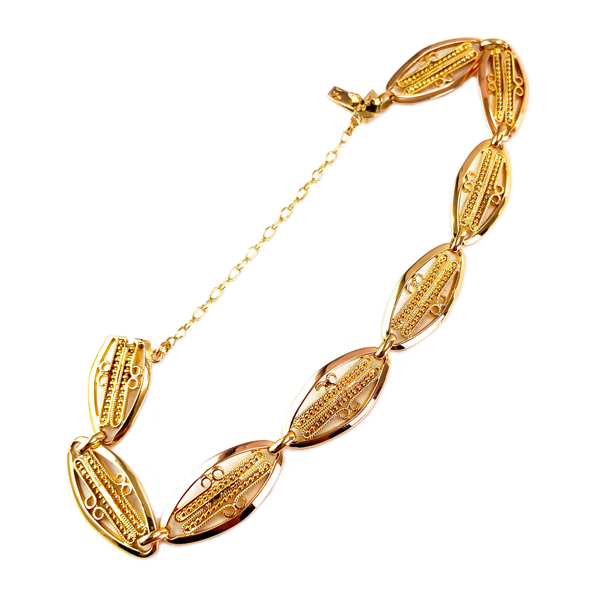 Bracelet d'occasion or 750 jaune maille filigrane 20 cm - vue 2