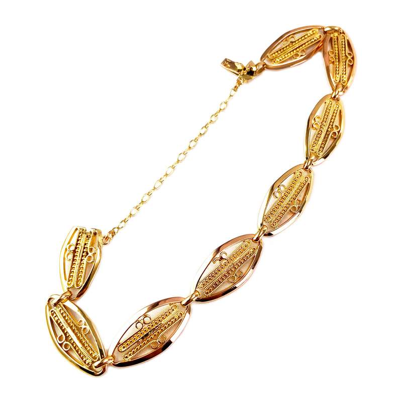 Bracelet d'occasion or 750 jaune maille filigrane 20 cm - vue 2