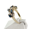 Bague d'occasion or 375 2 tons saphirs diamants - vue V2