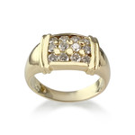 Bague d'occasion or 750 jaune diamants - vue 1