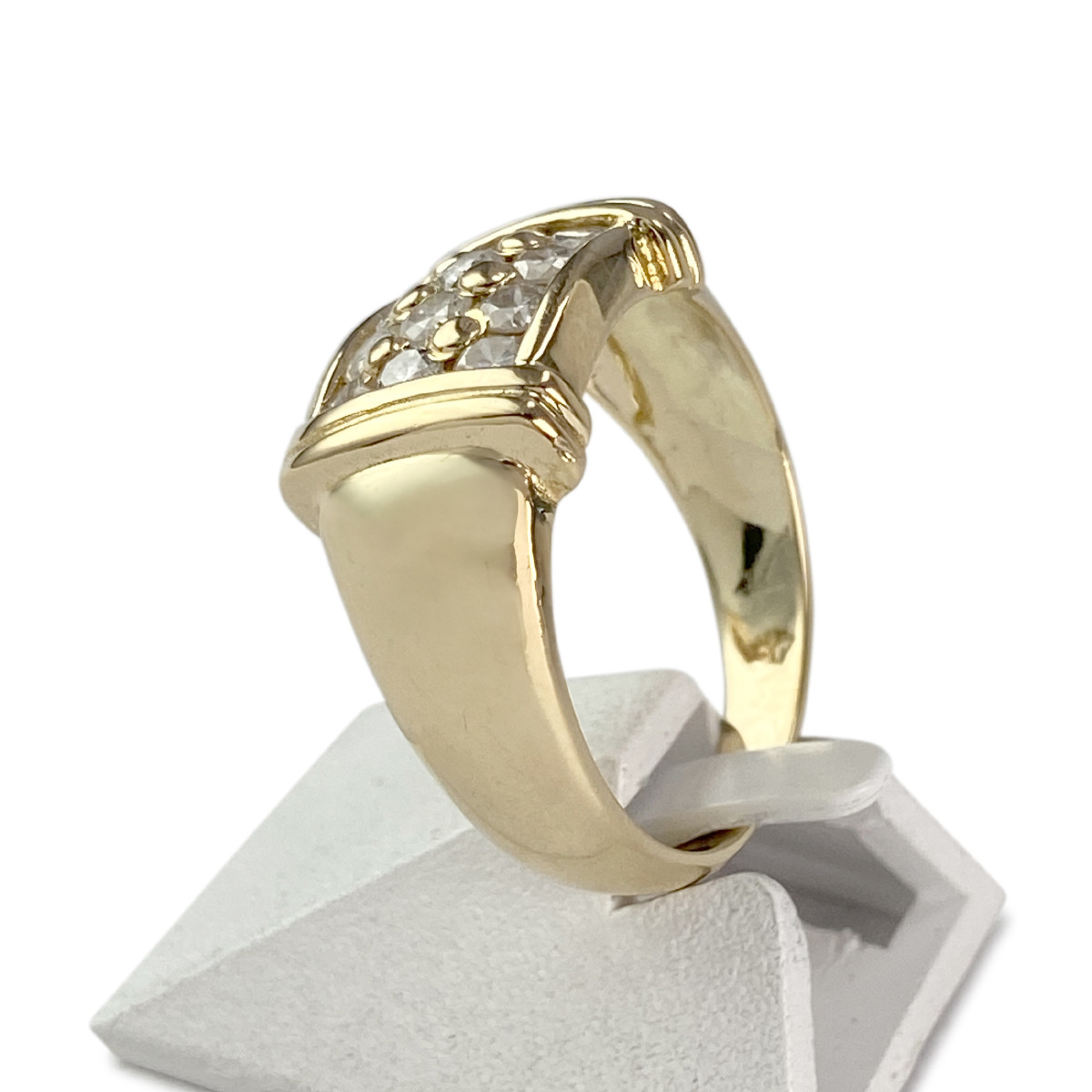 Bague d'occasion or 750 jaune diamants - vue 2