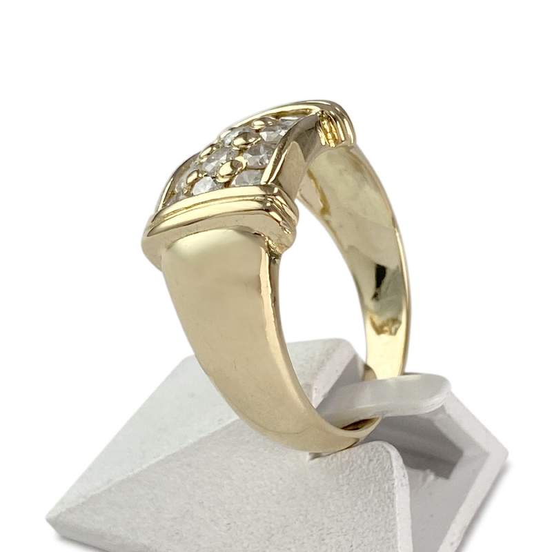 Bague d'occasion or 750 jaune diamants - vue 2