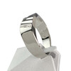 Chevalière d'occaison or 375 blanc diamant - vue V2