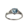 Bague d'occasion or 375 blanc topazes et diamants - vue V1