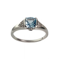 Bague d'occasion or 375 blanc topazes et diamants