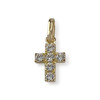 Pendentif croix d'occasion or 750 jaune zirconias - vue V1