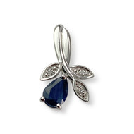 Pendentif d'occasion or 375 blanc saphir diamants
