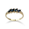 Tweedehands goud 750 gele saffieren diamanten ring - bekijk V1