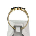 Bague d'occasion or 750 jaune saphirs diamants - vue 3