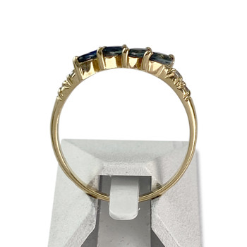 Bague d'occasion or 750 jaune saphirs diamants