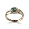 Bague d'occasion or 375 2 tons diamants émeraudes - vue V1