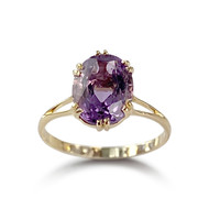 Bague d'occasion or 750 jaune améthyste